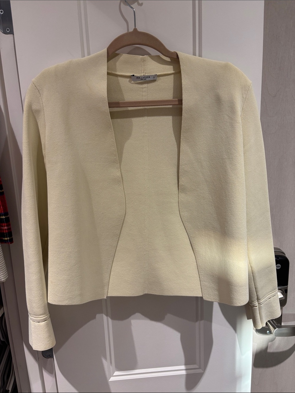 MM Lafleur Cream Open-Front Blazer